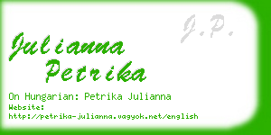 julianna petrika business card